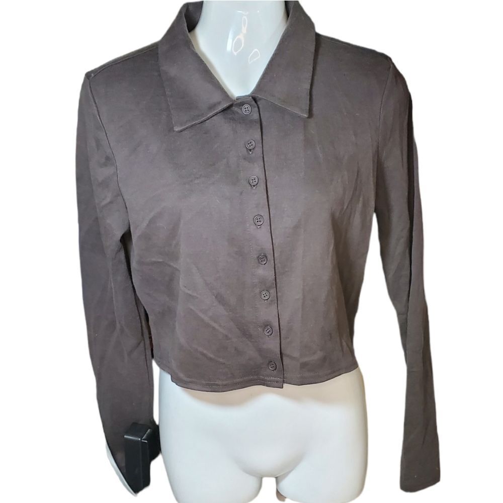 ABOUND cropped Long sleeve Button down M